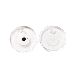 Clear Handmade Lampwork Evil Eye Pendants, Flat Round, Clear, 30x5mm, Hole: 3mm