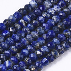 Lapis Lazuli Natural Lapis Lazuli Beads Strands, Rondelle, Faceted, 3x2mm, Hole: 0.7mm, about 185pcs/Strand, 15.55 inch(39.5cm)