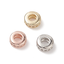 Couleur Mélangete Micro en laiton pavent des perles cubes de zircone, rondelle, couleur mixte, 8x4mm, Trou: 3mm
