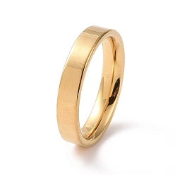 Golden 201 Stainless Steel Plain Band Ring for Women, Golden, 4mm, Inner Diameter: 17mm