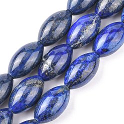 Lapis Lazuli Lapis-lazuli, brins de perles naturels , ovale, 22.5~23x13mm, Trou: 1mm, Environ 18 pcs/chapelet, 15.94'' (40.5 cm)