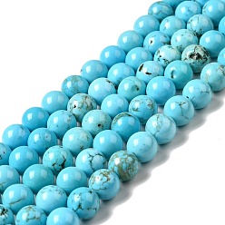 Howlite Brins de perles de magnésite naturelle teints et chauffés, ronde, 10mm, Trou: 1mm, Environ 38 pcs/chapelet, 15.16 pouce (38.5 cm)