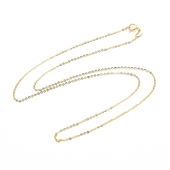Oro 925 collar de cadena de cable de plata esterlina para mujer, dorado, 17.72 pulgada (45 cm)
