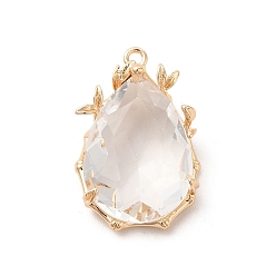 Cristal Latón con colgantes de vidrio k, encantos de lágrima de oro, cristal, 9 mm, agujero: 23x15x7.5 mm