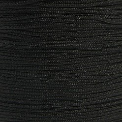 Черный Нейлоновая нить, ювелирные изделия шнур нейлона для пользовательских ювелирных изделий делает тканые, чёрные, 0.8 мм, около 131.23 ярдов (120 м) / рулон