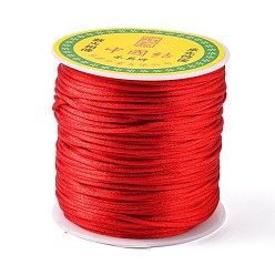 Red Nylon Thread, Rattail Satin Cord, Red, 1.0mm, about 76.55 yards(70m)/roll