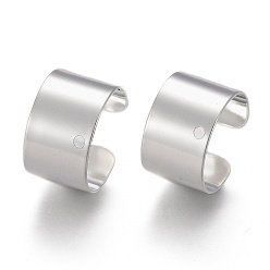 Silver 304 Stainless Steel Ear Cuff Findings, with Hole, Silver, 10x9x6mm, Hole: 0.9mm