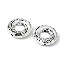 Antique Silver Tibetan Style Alloy Donut Bead Frames, Cadmium Free & Nickel Free & Lead Free, Antique Silver, 15x4mm, Hole: 1.5mm, about 393pcs/1000g