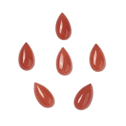 Rojo Oscuro Cabujones de jade natural de malasia, teñido, lágrima, de color rojo oscuro, 15x8x3.5~4 mm