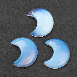 Opalite Opalite Pendants, Moon, 34~35x29~30x7.5~9mm, Hole: 1.2mm