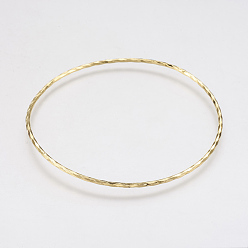 Golden Brass Buddhist Bangles, Textured Bangles, Golden, 2-3/8 inch(62mm)