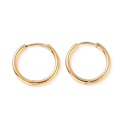 Золотой Вакуумное покрытие 304 серьги-кольца из нержавеющей стали для женщин, золотые, 14 датчик, 15.5x1.6 мм, штифты : 0.7 мм