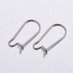 Stainless Steel Color 316 Surgical Stainless Steel Hoop Earrings Settings, Stainless Steel Color, 20x9.5x0.7mm, 21 Gauge, pin: 0.7mm