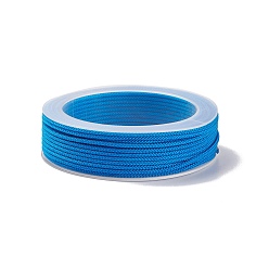 Темно-Голубой Плетеные нити нейлона, окрашенные, завязывая шнур, для китайского вязания, ремесла и изготовление ювелирных изделий, глубокое синее небо, 1 мм, около 21.87 ярдов (20 м) / рулон