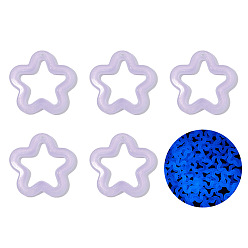 Lila Colgantes acrílicos luminosos, estrella, lila, 30x30 mm, agujero: 2 mm, 10 unidades / bolsa
