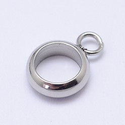 Stainless Steel Color 304 Stainless Steel Tube Bails, Loop Bails, Ring, Stainless Steel Color, 10x7x2.5mm, Hole: 2mm