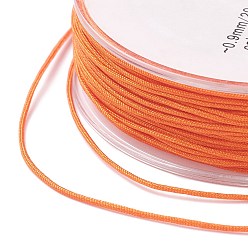 Dark Orange Nylon Trim Cord, for Chinese Knot Kumihimo String, Dark Orange, 0.5mm, about 40m/roll