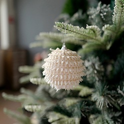 Ronde Décoration de pendentif en mousse scintillante, ornements suspendus de sapin de noël bling, pour la décoration de la maison de cadeau de fête, ronde, 80mm