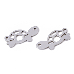 Stainless Steel Color 201 Stainless Steel Links connectors, Laser Cut Links, Tortoise, Stainless Steel Color, 8.5x18x1mm, Hole: 1.4mm