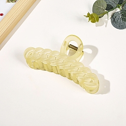 Light Goldenrod Yellow Large Frosted Acrylic Hair Claw Clips, Curb Chain Non Slip Jaw Clamps for Girl Women, Light Goldenrod Yellow, 60x110mm