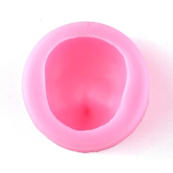 Rose Chaud 3d moule en silicone de qualité alimentaire pour visage de bébé, pour Sugarcraft, fondant, fimo , fabrication de savon, une résine époxy, fabrication de poupée, rose chaud, 39x19.5mm, diamètre intérieur: 28.5x25 mm