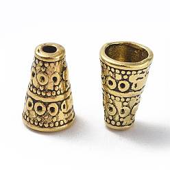 Antique Golden Tibetan Style Bead Cone, Antique Golden, Lead Free and Cadmium Free, Size: about 7mm wide, 10mm long, hole: 2mm, Inner Diameter: 5mm