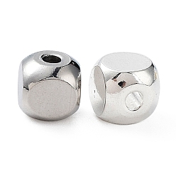Stainless Steel Color 201 Stainless Steel Beads, Cube, Stainless Steel Color, 5x5x5mm, Hole: 1.6mm