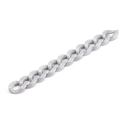 Gray Handmade Opaque Acrylic Curb Chains, Twisted Link Chain, Gray, 23x16.5x4mm, about 39.37 inch(1m)/strand