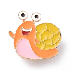 Colorful Snail Enamel Pin, Light Gold Alloy Badge for Backpack Clothes, Colorful, 28x28x2mm, Pin: 1mm