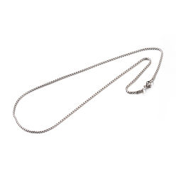 Stainless Steel Color 304 Stainless Steel Box Chain Necklaces, Stainless Steel Color, 19.7 inch(50cm), 2mm