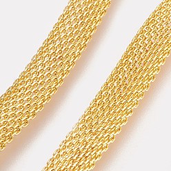 Golden Rack Plating Brass Mesh Chain Necklaces Making, with Lobster Claw Clasps, Long-lasting Plated, Golden, 15.9 inch(40.5cm), 6mm