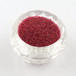 Brique Rouge Ab-plaqué couleur décoration de mini perles de verre d'art d'ongle 3d bricolage, minuscules perles de clou de caviar, firebrick, 0.6~0.8 mm, sur 450 g / sac