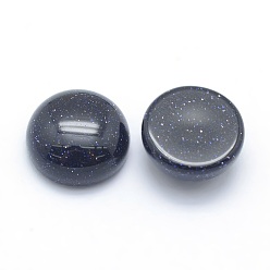 Blue Goldstone Synthetic Blue Goldstone Cabochons, Half Round, 12x5~6mm