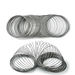 Gunmetal Steel Memory Wire, Round, for Collar Necklace Wrap Bracelets Making, Gunmetal, 22 Gauge, 0.6mm, 60mm inner diameter