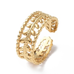 Настоящее золото 18K Ионное покрытие (ip) 304 открытое манжетное кольцо из нержавеющей стали для женщин, реальный 18 k позолоченный, внутренний диаметр: 17 мм