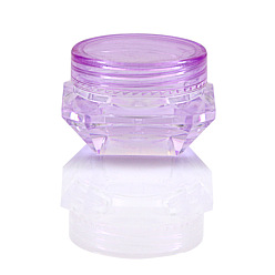 Dark Orchid Transparent Plastic Empty Portable Facial Cream Jar, Tiny Makeup Sample Containers, with Screw Lid, Diamond Shape, Dark Orchid, 3.3x2.1cm, Capacity: 5g