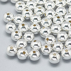Argent 925 perles en argent sterling, ronde, argenterie, 7mm, Trou: 1.5mm