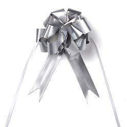 Silver Flower Pull Bows, Gift Ribbon For Wedding Birthday Party Decoration, Silver, 120x3cm, 30strands/box