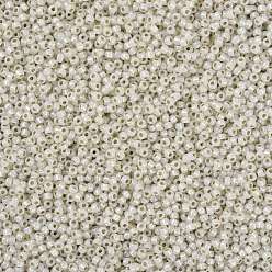 (RR2351) Ópalo crema pálido plateado Cuentas de rocailles redondas miyuki, granos de la semilla japonés, (rr 2351) plateado crema pálida opal, 8/0, 3 mm, agujero: 1 mm, Sobre 2111~2277 unidades / 50 g