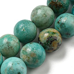 Peruvian Turquoise(Jasper) Natural Peruvian Turquoise(Jasper) Beads Strands, Grade A, Round, 8mm, Hole: 1mm, about 51pcs/strand, 15.43''(39.2cm)