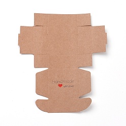 BurlyWood Kraft Paper Gift Box, Wedding Decoration, Folding Boxes, BurlyWood, 18.5x16x0.05cm, Finished Product: 5.5x5.5x2.5cm