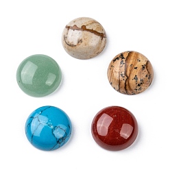 Mixed Stone Natural Gemstone Cabochons, Half Round/Dome, Mixed Stone, 15x5~7mm