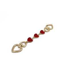 Dark Red Alloy Enamel Heart Bag Strap Extenders, with Swivel Clasps, for Bag Replacement Accessories, Light Gold, Dark Red, 17cm