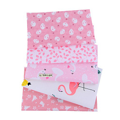 Pink Tissu artisanal en coton, lot rectangle patchwork peluches différents modèles, pour bricolage couture quilting scrapbooking, avec motif de style zéphyr japonais, rose, 25x20 cm, 5 pièces / kit