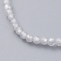 Blanc Colliers de perles en zircone cubique, avec 304 fermoirs mousquetons en acier inoxydable et 316 rallonge de chaîne chirurgicale en acier inoxydable, blanc, 15.75 pouce (40 cm)
