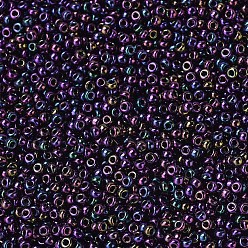(RR454) Metallic Dark Plum Iris MIYUKI Round Rocailles Beads, Japanese Seed Beads, (RR454) Metallic Dark Plum Iris, 11/0, 2x1.3mm, Hole: 0.8mm, about 1100pcs/bottle, 10g/bottle