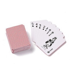 White Mini Paper Pokers, Miniature Playing Cards, Children Toys, White, 40x30x0.25mm, 54pcs/set