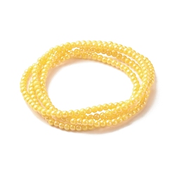 Oro Cuentas de cintura, cadenas de cintura elástica con cuentas acrílicas para mujer, oro, 31.65 pulgada (80.4 cm), perlas: 4 mm