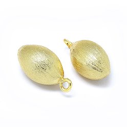 Real 18K Gold Plated Brass Pendants, Oval, Real 18K Gold Plated, 20.5x10mm, Hole: 2mm
