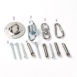 Stainless Steel Color 201 Stainless Steel Swing Hook, Yoga Fixed Plate Accessories, with 304 Stainless Steel Lock, Screws for Swing Sporting Goods, Stainless Steel Color, 89.5x43mm, Hole: 8.5mm